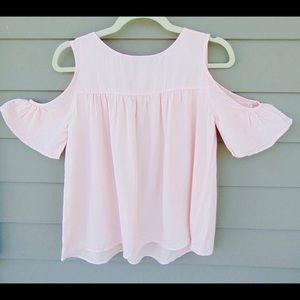 Super cute pink cold shoulder top